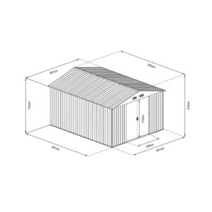 HECHT10X10PLUS - Magazie gradina din tabla 291 x 291 x 214 cm