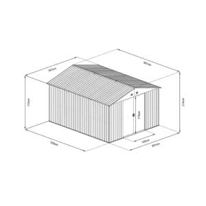 HECHT12X10PLUS - Magazie gradina din tabla 355 x 291 x 214 cm