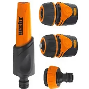 Set de conectori Hecht 08025, posibilitate conectare furtuni de diferite dimensiuni, cuple de 1/2 si 3/4